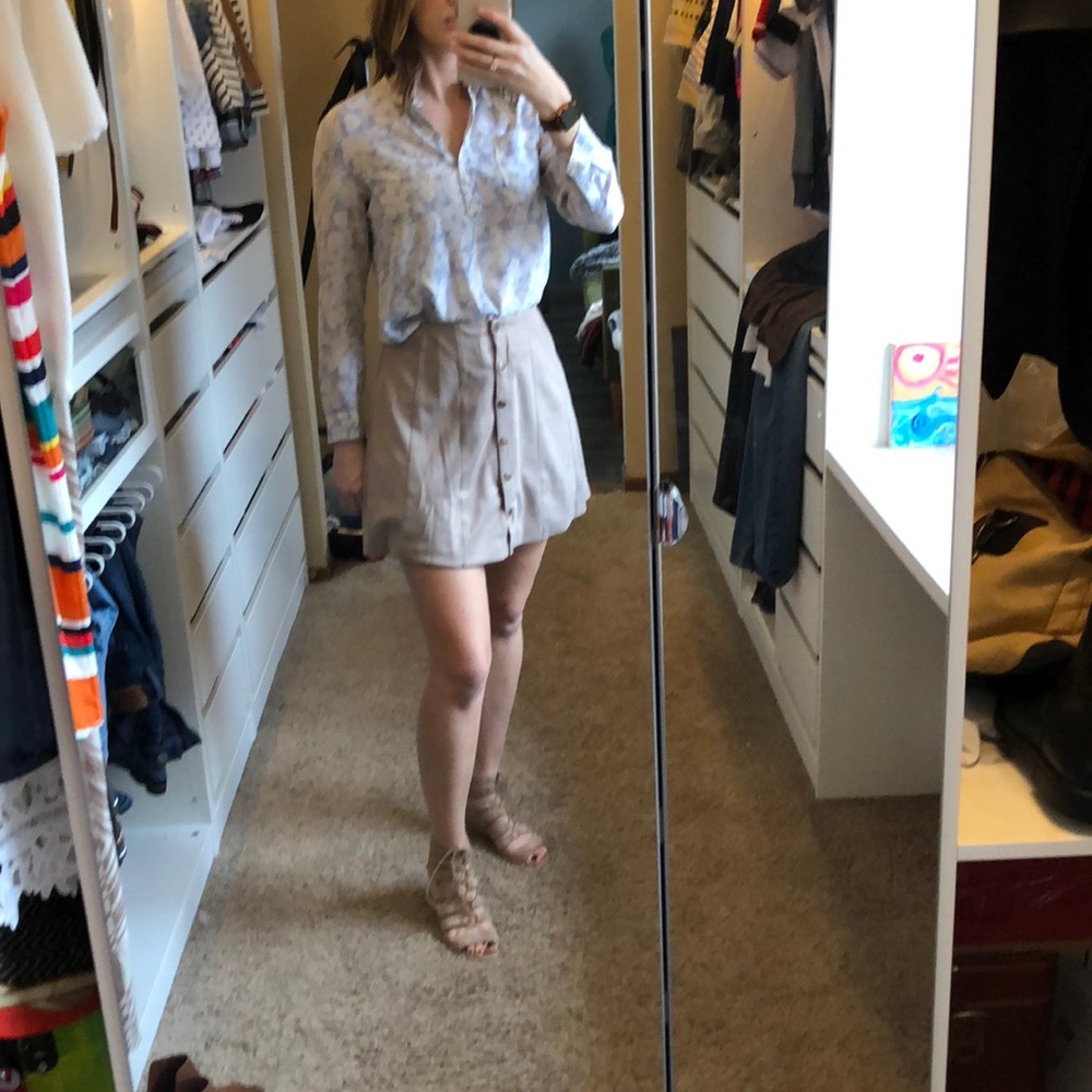 Suede miniskirt